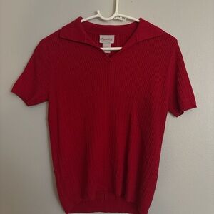 Vintage Cable knit collar tee coquette